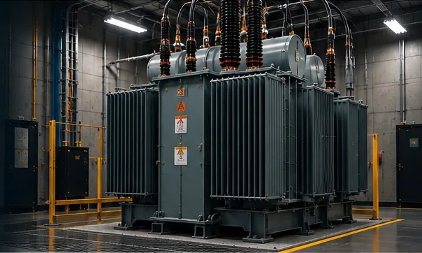 Oil-filled distribution transformer installation